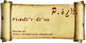 Pluhár Éva névjegykártya