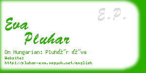 eva pluhar business card